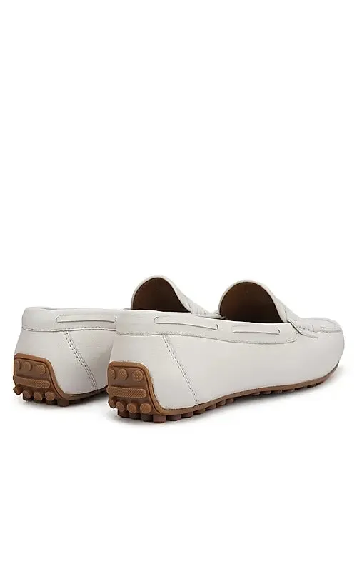 White Moccasins With Panel