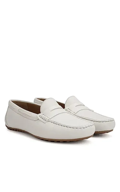 White Moccasins With Panel