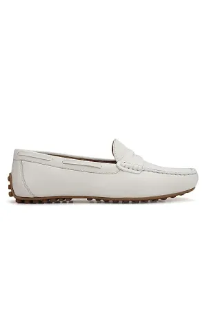 White Moccasins With Panel