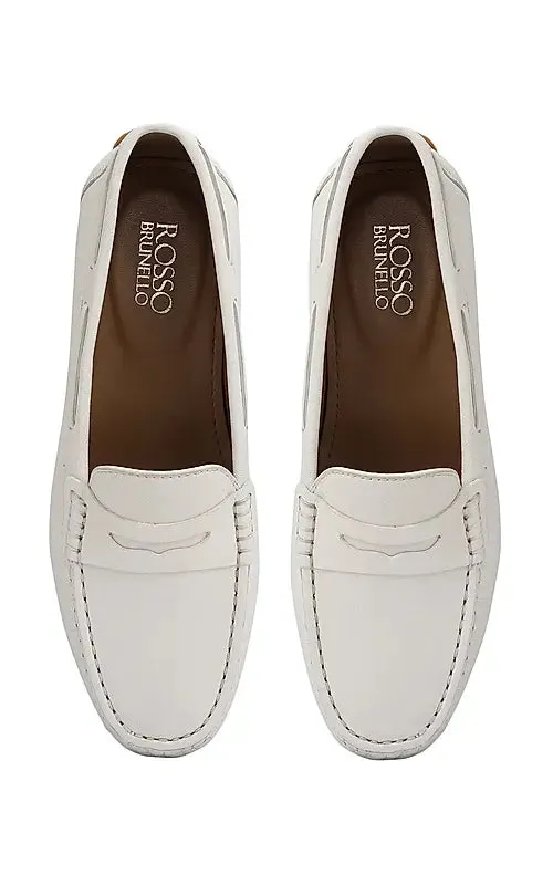 White Moccasins With Panel