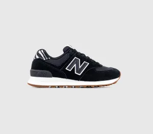 Womens New Balance 574 Black White Zebra Gum Uk Size 4
