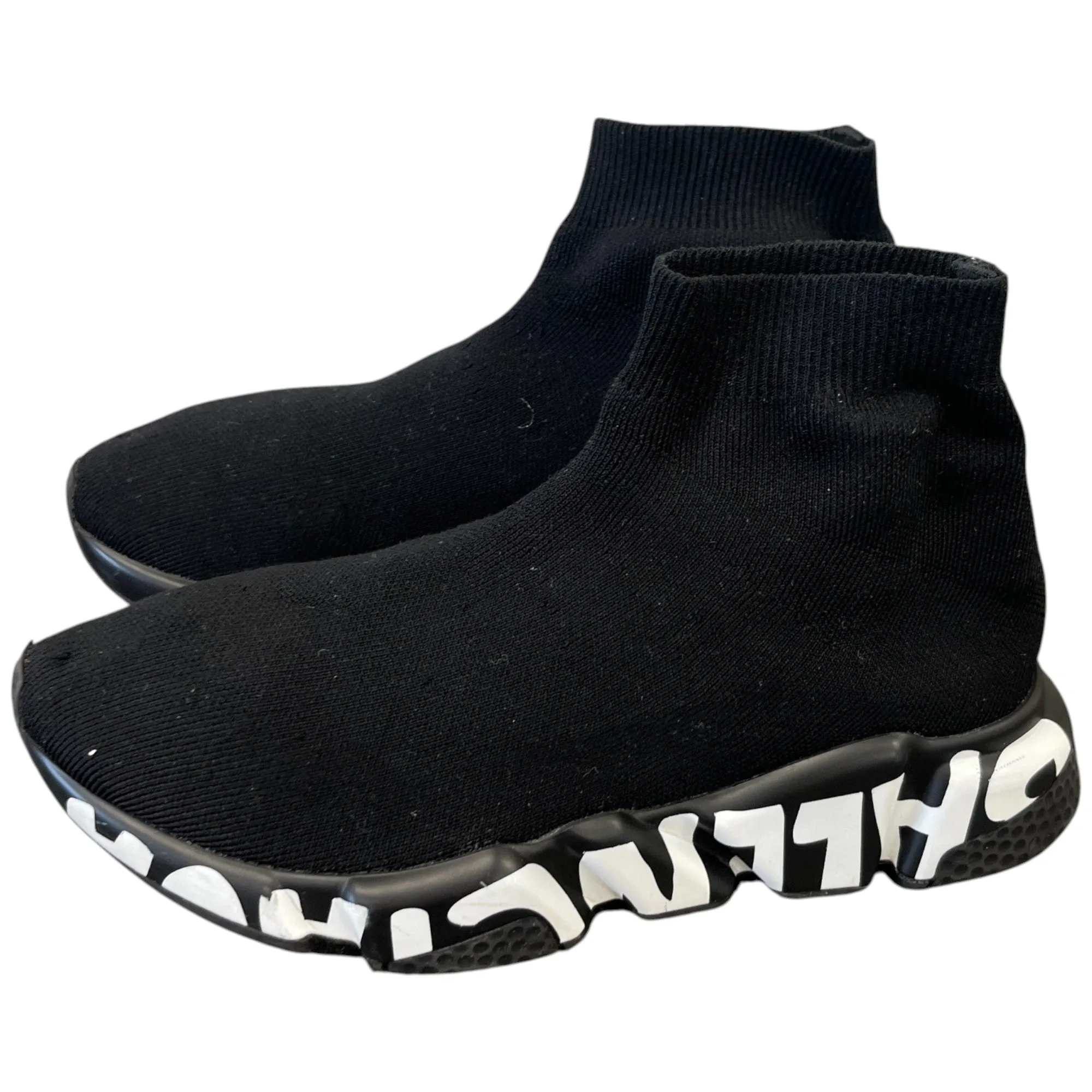 Women's Speed Socks Graffiti High Trainers Black Size EU 38 / UK 5