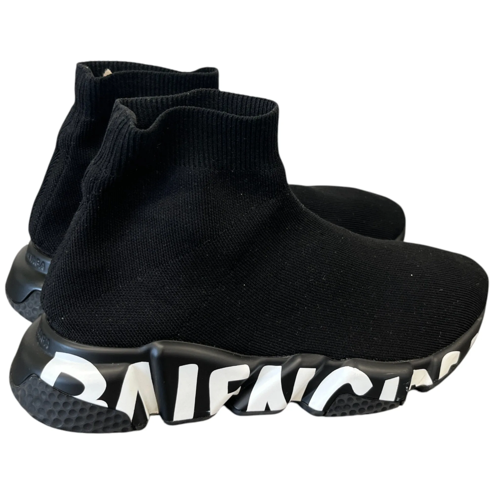 Women's Speed Socks Graffiti High Trainers Black Size EU 38 / UK 5