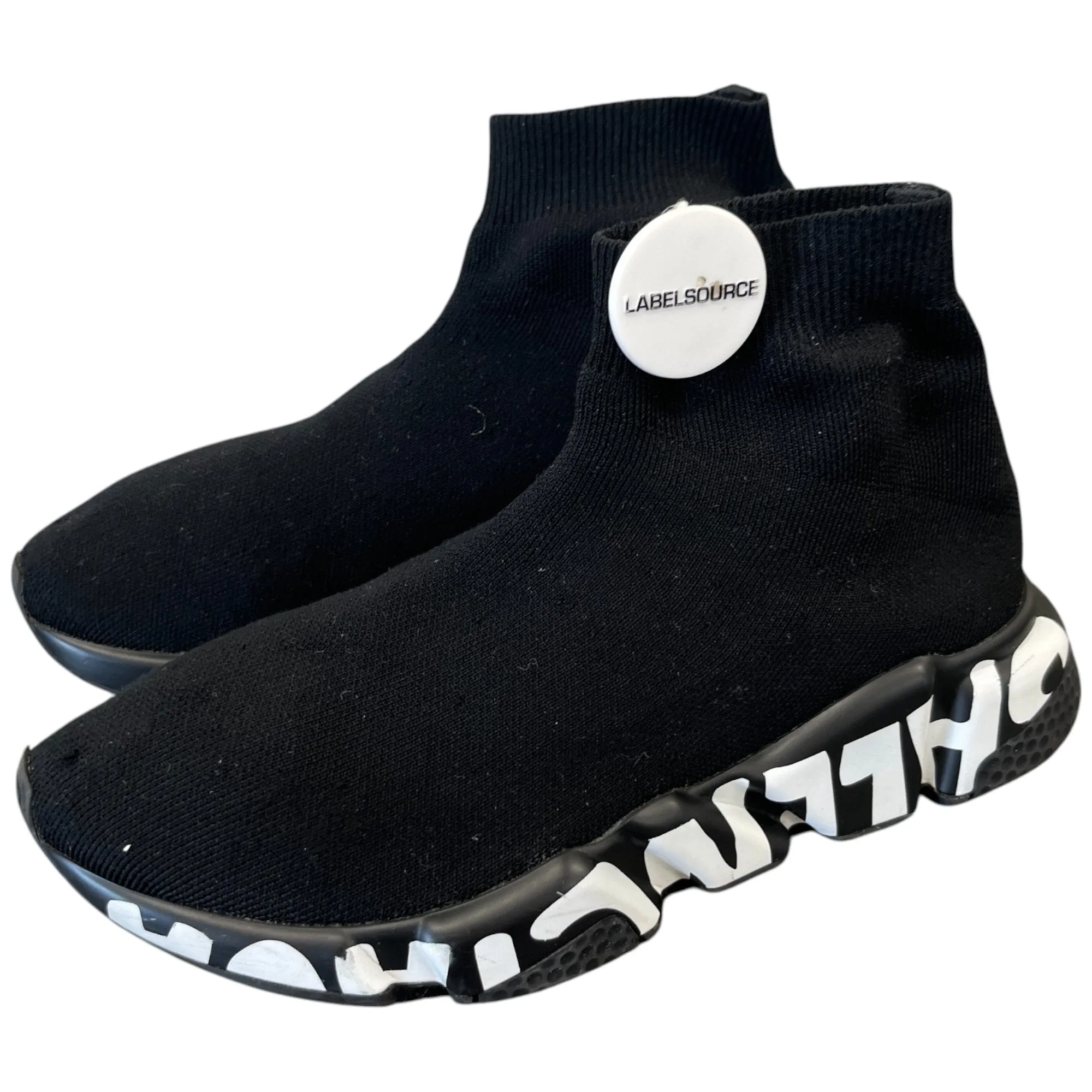 Women's Speed Socks Graffiti High Trainers Black Size EU 38 / UK 5