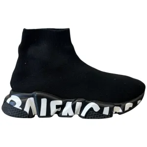 Women's Speed Socks Graffiti High Trainers Black Size EU 38 / UK 5