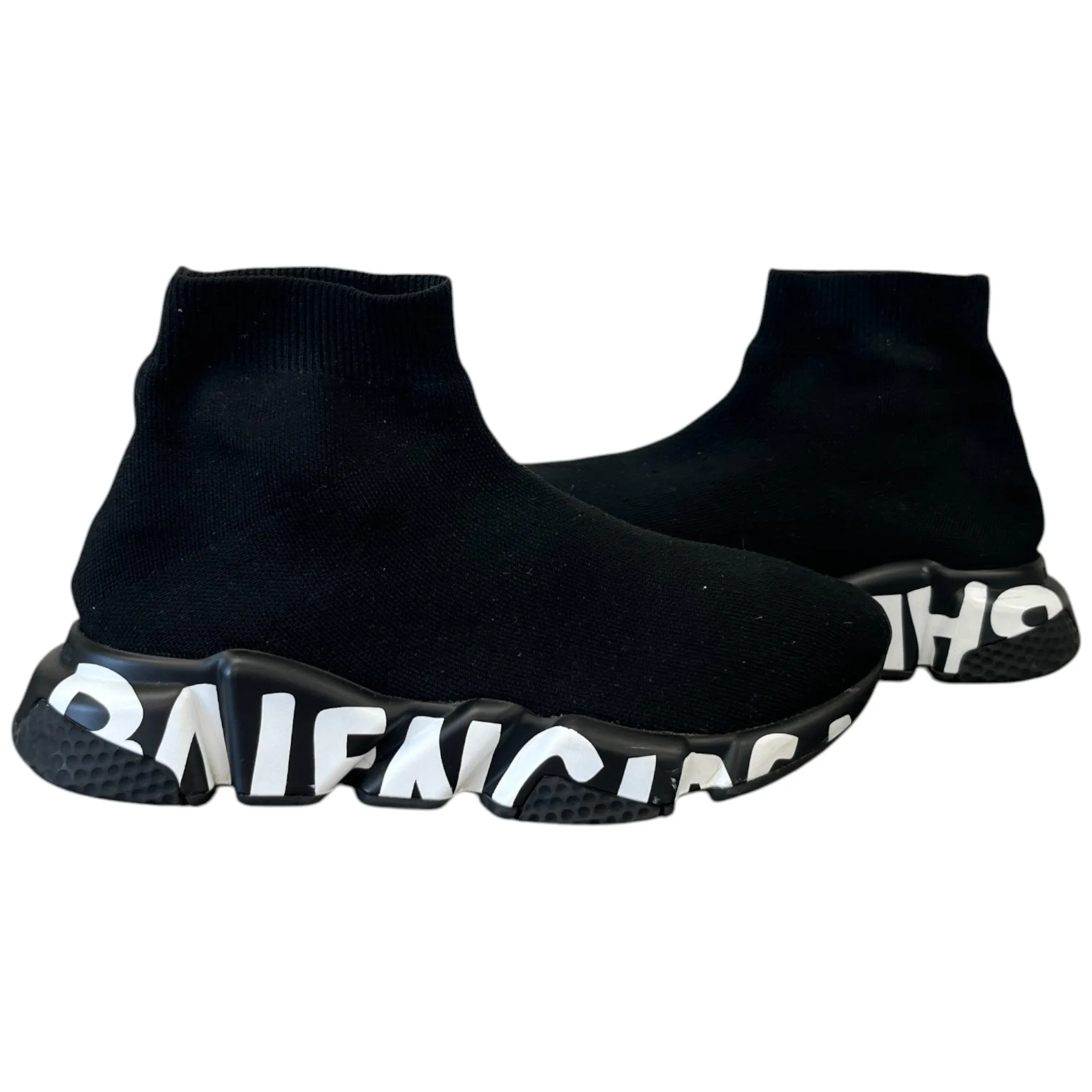 Women's Speed Socks Graffiti High Trainers Black Size EU 38 / UK 5
