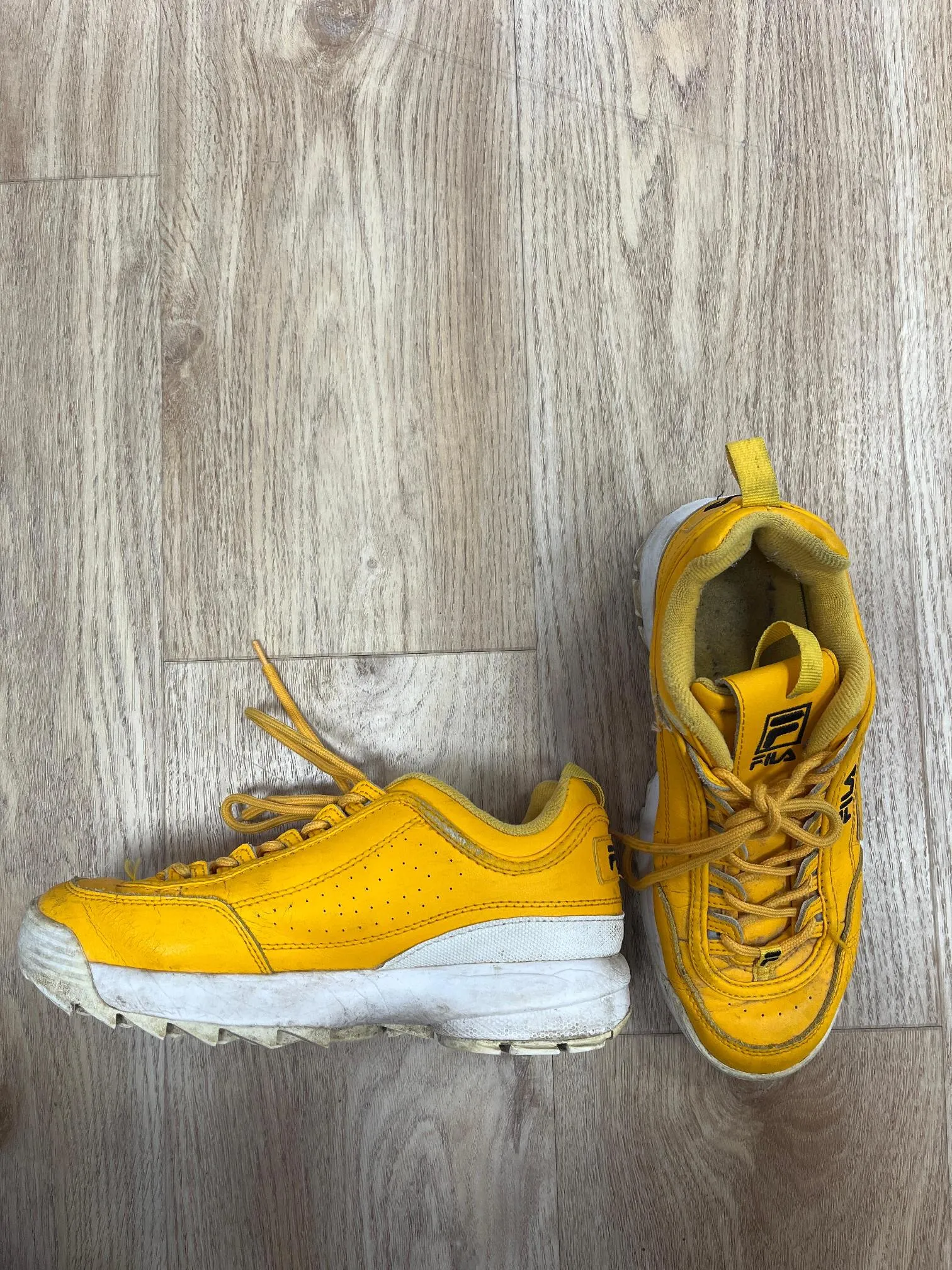 Yellow fila branded chunky trainers, Fila, Size 6 - Damaged Item Sale